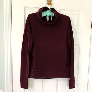 lululemon Stress Less athletica Maroon Cowl Neck Sweater Size 6